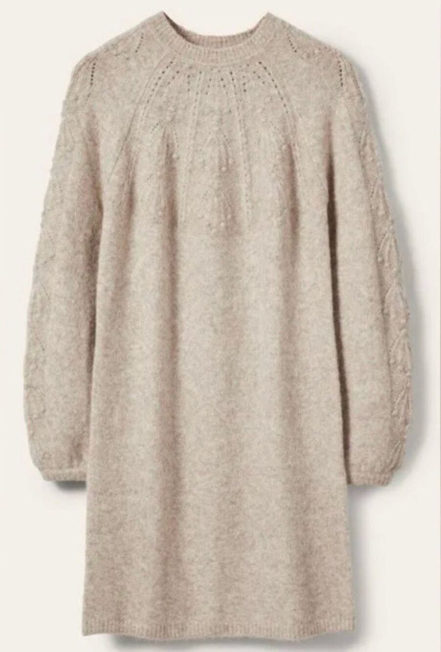 Boden Cable Knit Wool Alpaca Blend Sweater Dress Oatmeal Size US 2 / UK 6 - Picture 11 of 12